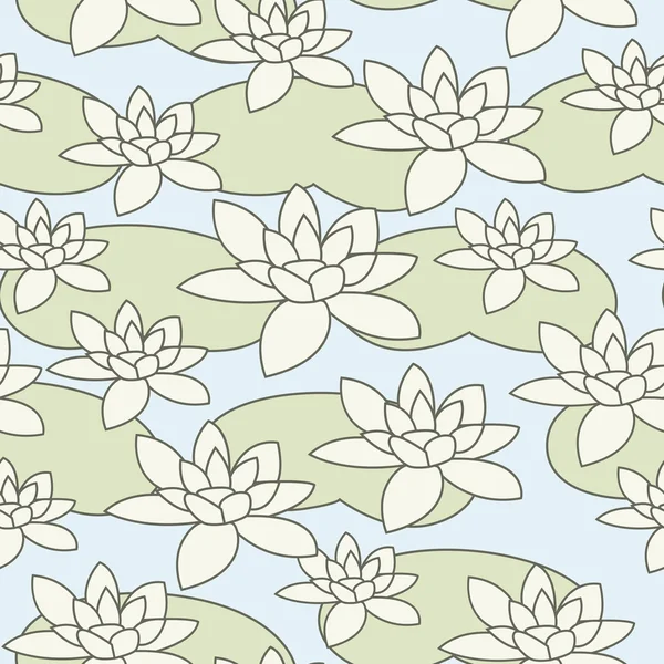 Water-lily pattern — Stock Vector