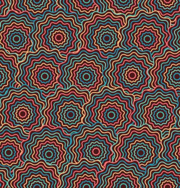 Dikişsiz soyut desen rengi dalgalı daireler ile. vektör çizim