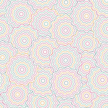 dalgalı daireler ile Seamless soyut ışık modeli. vektör çizim