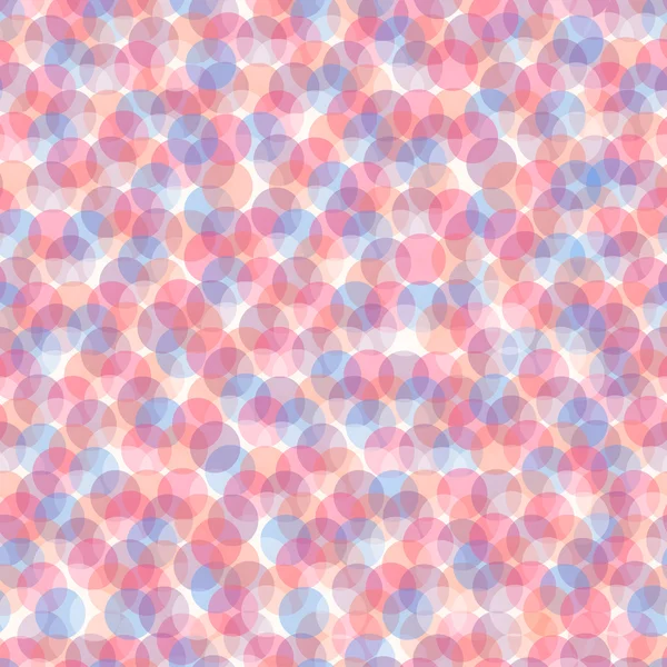 色の透明な円とのシームレスな抽象的なパターン。ベクトル イラスト — ストックベクタ