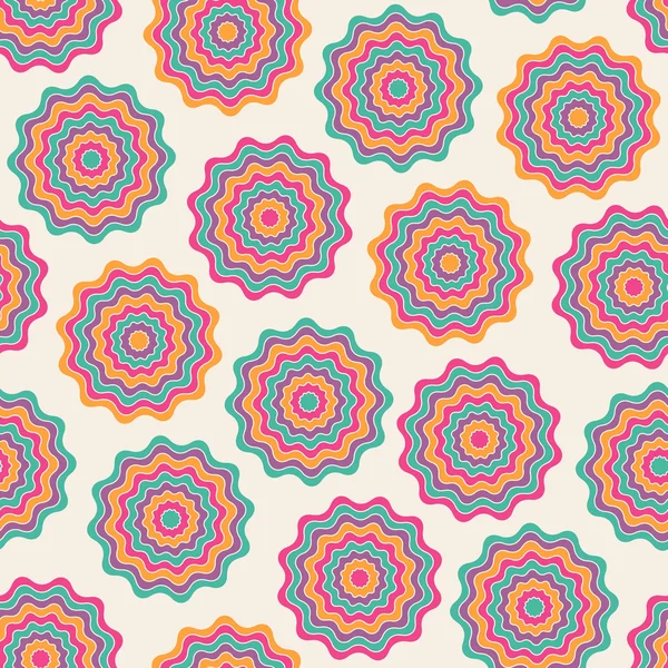 Nahtlose abstrakte Muster mit farbigen welligen Kreisen — Stockvektor