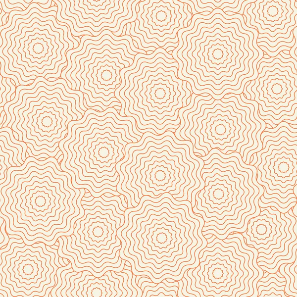 Modèle élégant sans couture avec des cercles ondulés orange. Illustration vectorielle — Image vectorielle