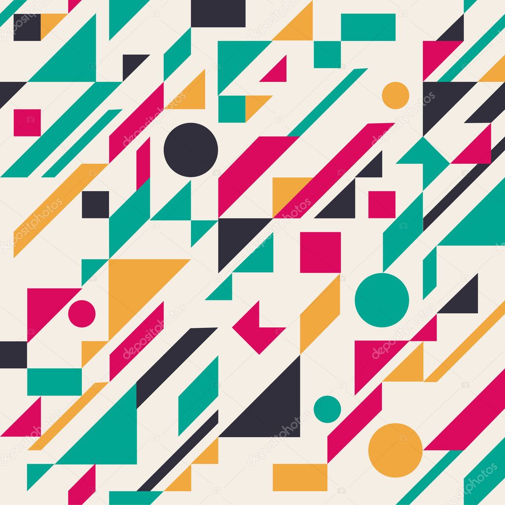 Seamless retro abstract geometric pattern. Vector illustration