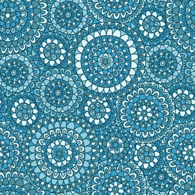 Mavi renklerde Dikişsiz soyut desen. vektör çizim