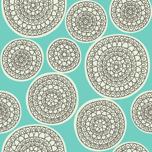 Modèle élégant sans couture avec des cercles ornementaux — Image vectorielle
