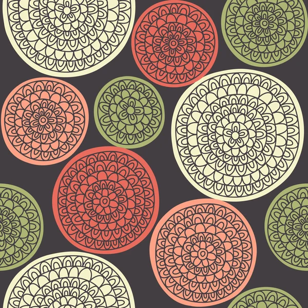 Naadloze elegante patroon met decoratieve cirkels — Stockvector
