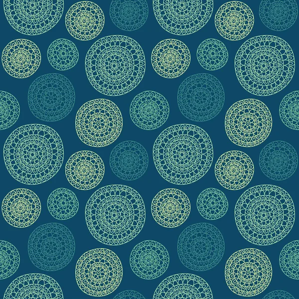 Modèle élégant sans couture avec des cercles ornementaux — Image vectorielle