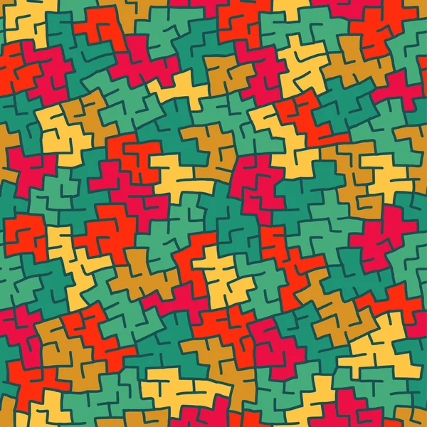 Nahtlose abstrakte handgezeichnete Muster in hellen Farben. Vektorillustration — Stockvektor