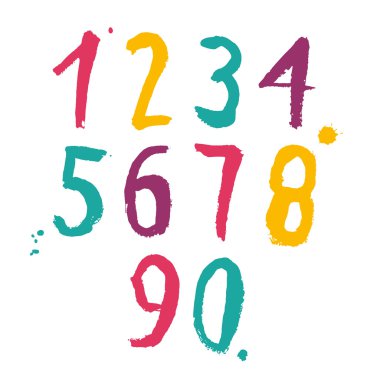 Grunge numbers clipart