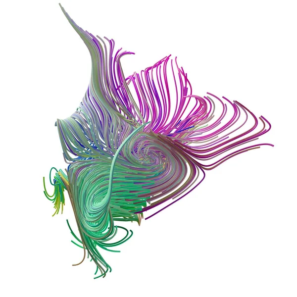 カラフルな線の3次元抽象構成 未来的なデザイン要素 3Dイラスト — ストック写真