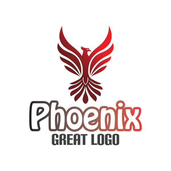 Stor Phoenix Logotyp Silhuett Röd Himmel Fågel Symbol För Sprit — Stock vektor