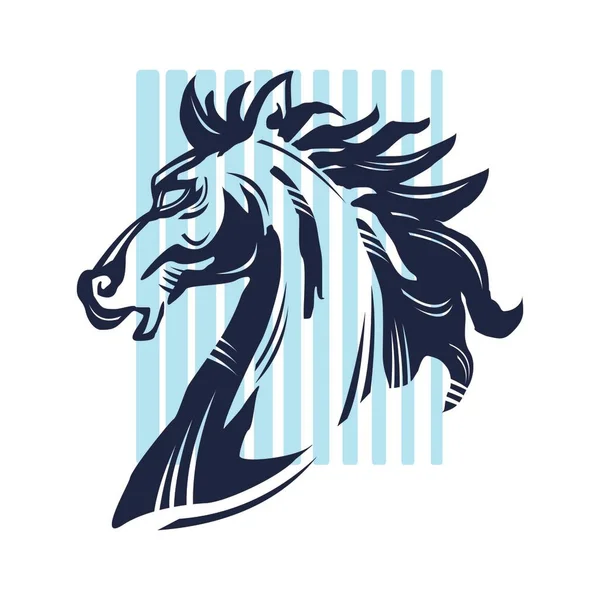 Большой Логотип Лошади Силуэт Умных Больших Сильных Лошадей Векторной Иллюстрации — стоковый вектор