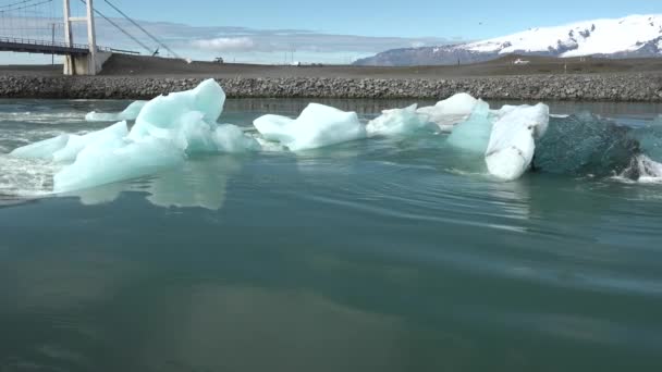 Opwarming van de aarde en klimaatverandering. Smeltende gletsjers in het noordpoolgebied — Stockvideo