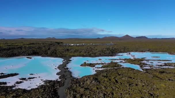 IJsland. Blauwe lagune. Luchtzicht — Stockvideo
