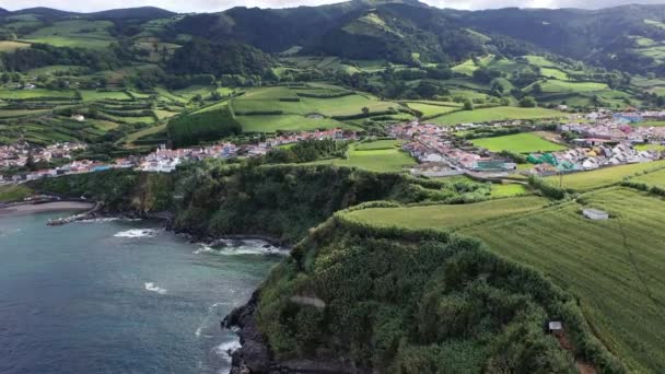 Portugal. Azores. A small village on the shores of the Atlantic Ocean. — Stock Video