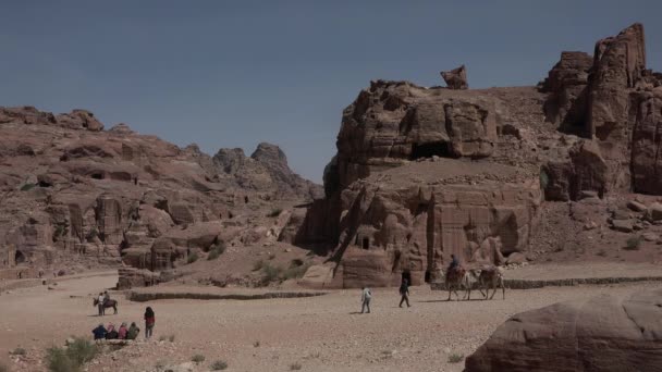 Jordan. Kota kuno Petra. Situs Warisan Sejarah Dunia — Stok Video