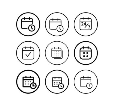 Takvim Tarihi vektör web simgesi. Arayüz, evet