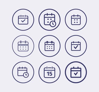 Takvim Tarihi vektör web simgesi. Arayüz, evet