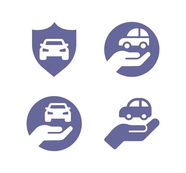 Car Insurance Vector Icon Set Car Protection — Stock Vector