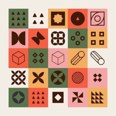 Modern çizgi grafik elementleri. Basit geometri çizimi vektör çizimleri ayarlandı