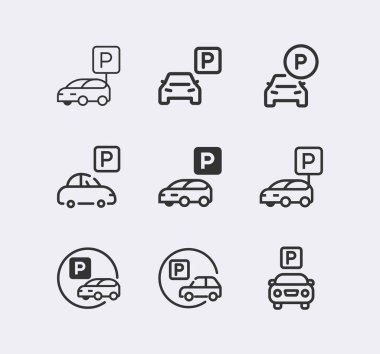 Araba park etme ikonu. Park tabelası