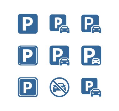 Araba park etme ikonu. Park tabelası