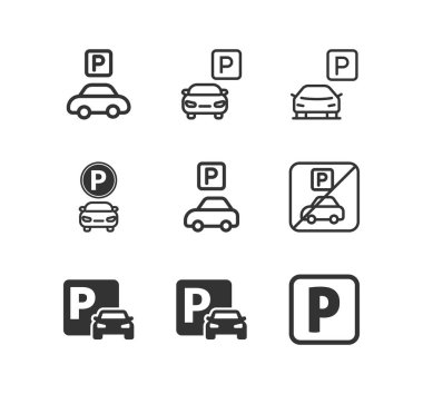 Araba park etme ikonu. Park tabelası