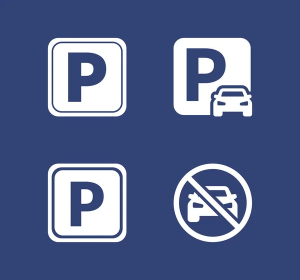 Icona Vettore Parcheggio Auto Segnale Parcheggio — Vettoriale Stock