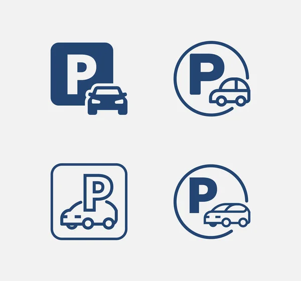 Car Parking Vector Icon Parking Sign — Stock Vector