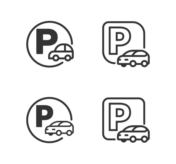 Car Parking Vector Icon Parking Sign — Stock Vector