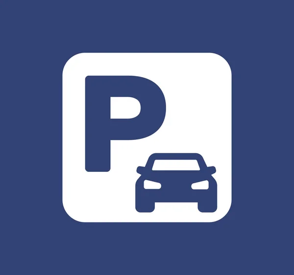 Auto Parkeren Vector Pictogram Parkeerbord — Stockvector