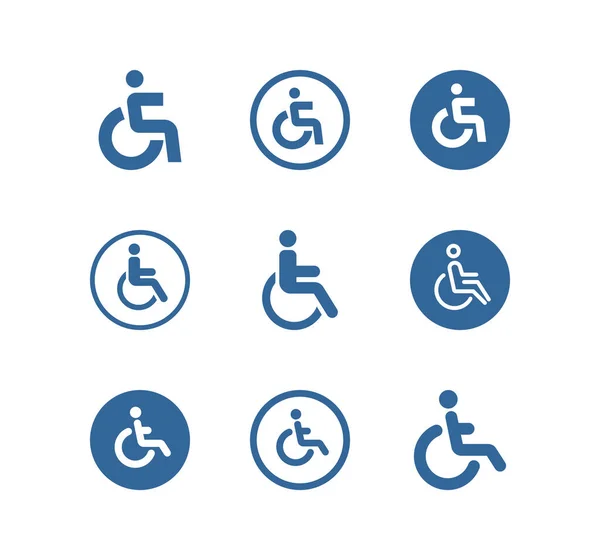 Disabled Handicap Icon Handicapped Patient Line Icon Disabled Man Outline — Stock Vector
