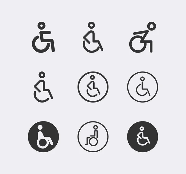 Icono Para Discapacitados Icono Línea Paciente Discapacitado Hombre Discapacitado Contorno — Vector de stock