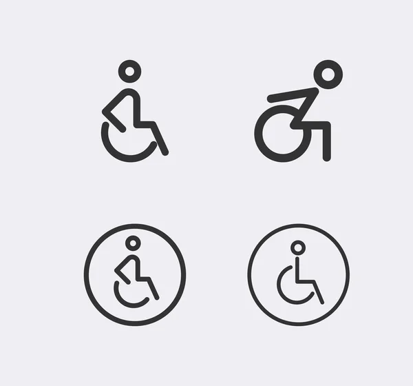 Icono Para Discapacitados Icono Línea Paciente Discapacitado Hombre Discapacitado Contorno — Vector de stock
