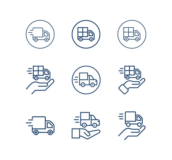 Online Leverans Lastbil Vektor Ikon — Stock vektor