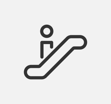 Yürüyen merdiven, asansör vektör ikonu. Kamu navigasyon vektörü çizimi.