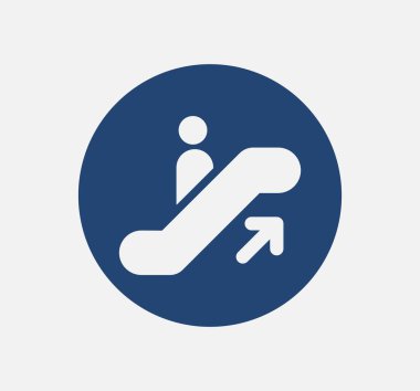 Yürüyen merdiven, asansör vektör ikonu. Kamu navigasyon vektörü çizimi.