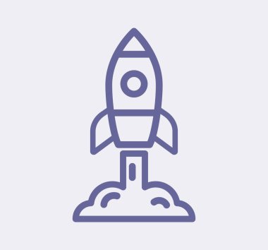 Çalıştır, mekik roket çizgisi vektör simgesi