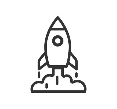 Çalıştır, mekik roket çizgisi vektör simgesi