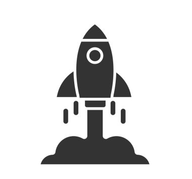Çalıştır, mekik roket çizgisi vektör simgesi