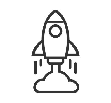 Çalıştır, mekik roket çizgisi vektör simgesi