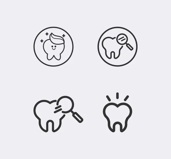 Klinika Stomatologiczna Klinika Stomatologiczna Ikony Zęba — Wektor stockowy