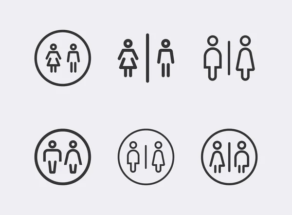 Icône Vectorielle Signe Toilettes Homme Femme Signe Genre Masculin Féminin — Image vectorielle