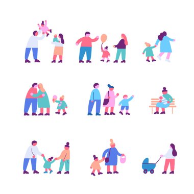 Küçük insanlar düz vektör kümesi.