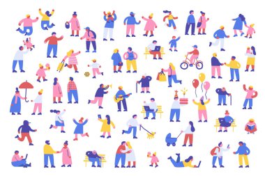 Küçük İnsanlar Kalabalık vektör illüstrasyonu