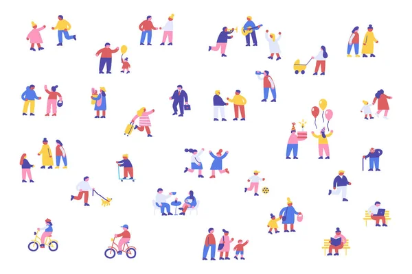 ( 영어 ) Tiny People Crowd vector illustration — 스톡 벡터