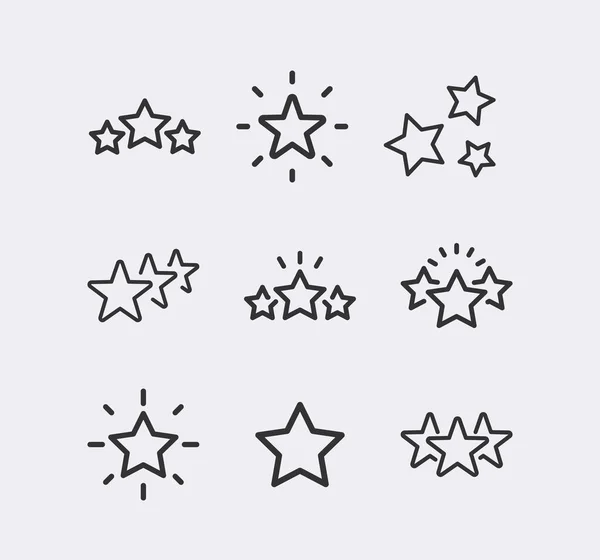 Hodnocení hvězd, ikona řádku recenze nastavena — Stockový vektor