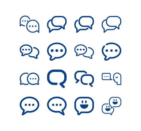 stock vector Speech bubble line icon set