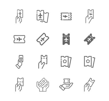 Avia Bilet vektör simgesi seti.