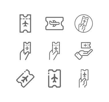 Avia Bilet vektör simgesi seti.